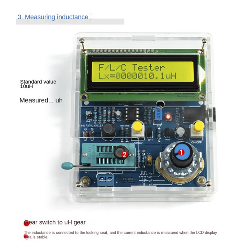 Misurazione della frequenza del misuratore di capacità e induttanza Kit elettronico set di set di saldatura monolitica del circuito monolitico set di saldatura