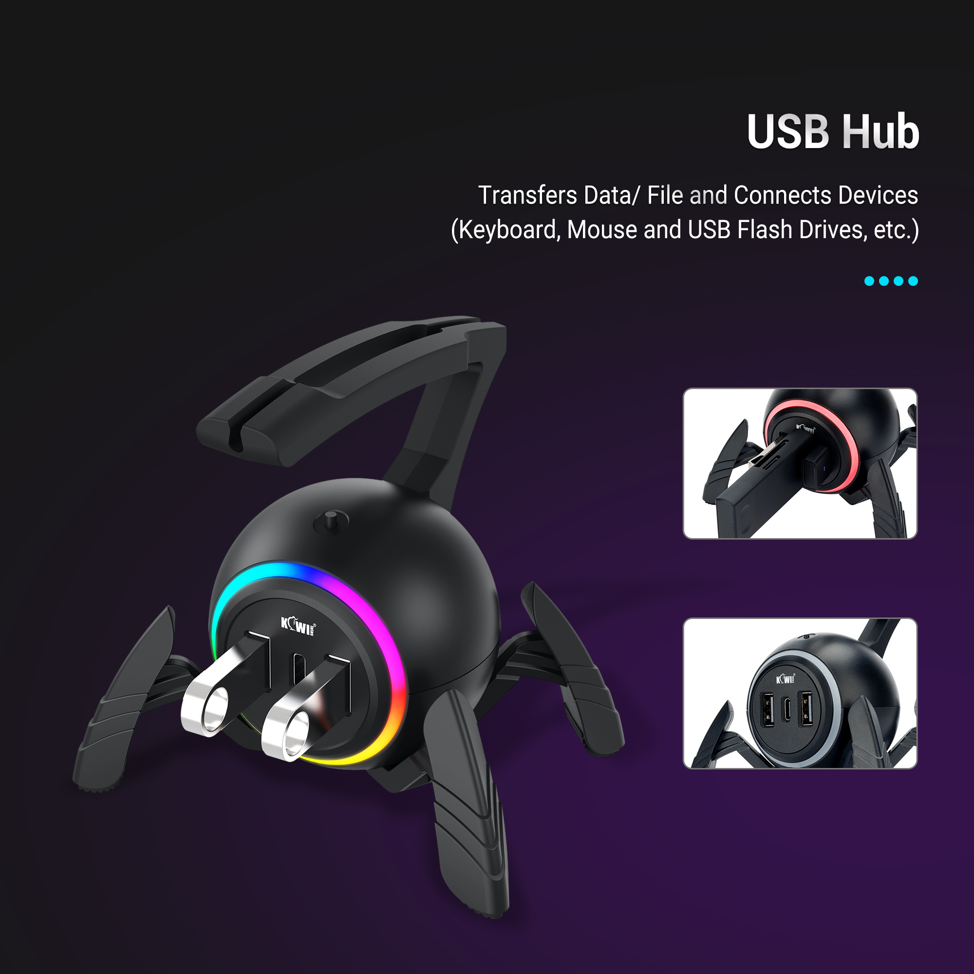 RGB Gaming Mouse Cable Management,aBell Mouse Bungee Device for Esports FPS Game Flexible Mouse Cable Gaming Mouse Accessory