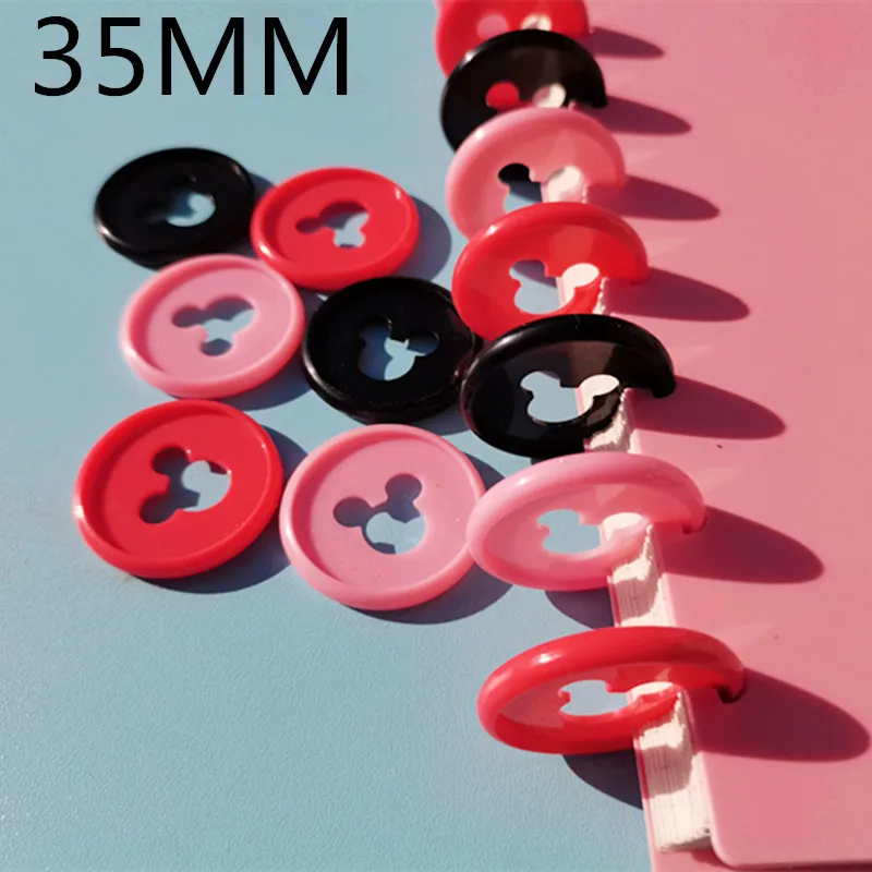 Kolce 24mm28mm35mm Carter Animation Wzór wiązania plastikowego Pierścień Button grzybowy