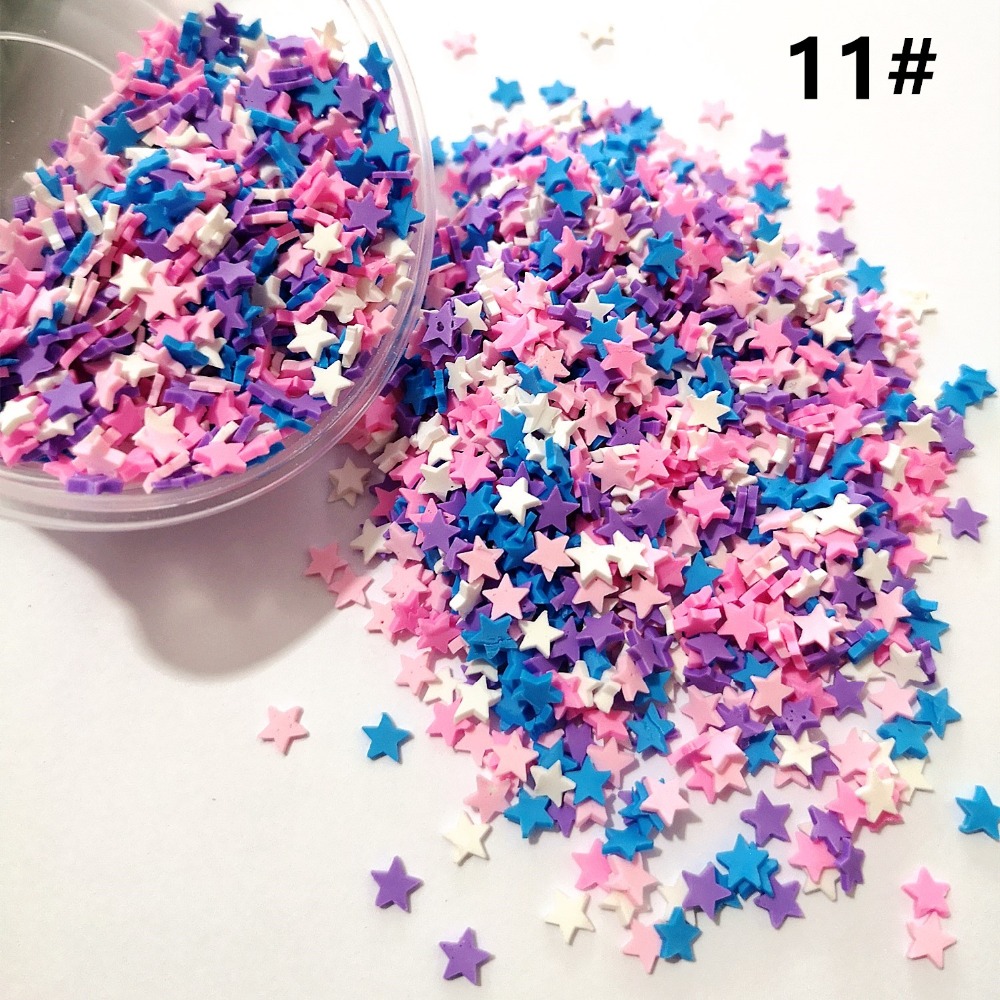 100g Snowflake Polymer Hot Soft Clay Sprinkles Colorful for Crafts plastic klei Tiny Cute Mud Particles Blue White Snow