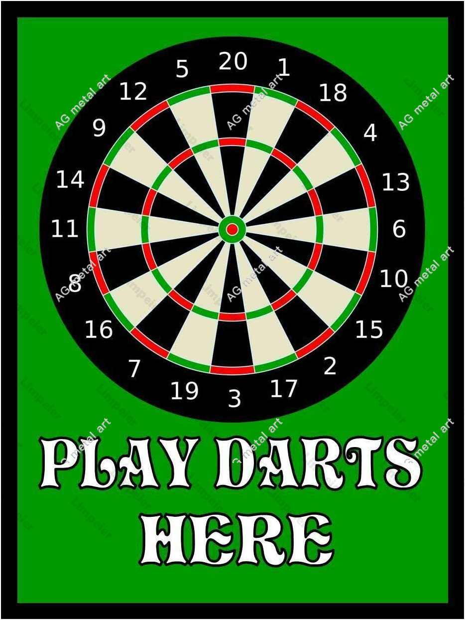 Spielen Darts Metallschild Zinnplatte Vintage Metall Wandaufkleber Retro -Stil Shabby Metal Plaque Zinnschild für Man Cave Club Bar Dekor Dekor