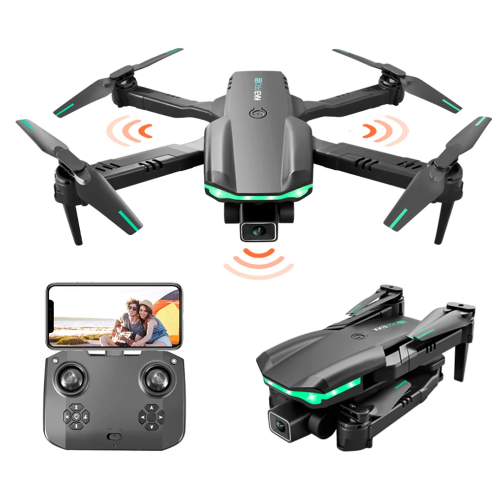 Drones Mini Drone 4K Production HD Двойная камера KK3 Pro Drone с Wi -Fi FPV Уклонение от препятствий Удаленный квадрокоптер
