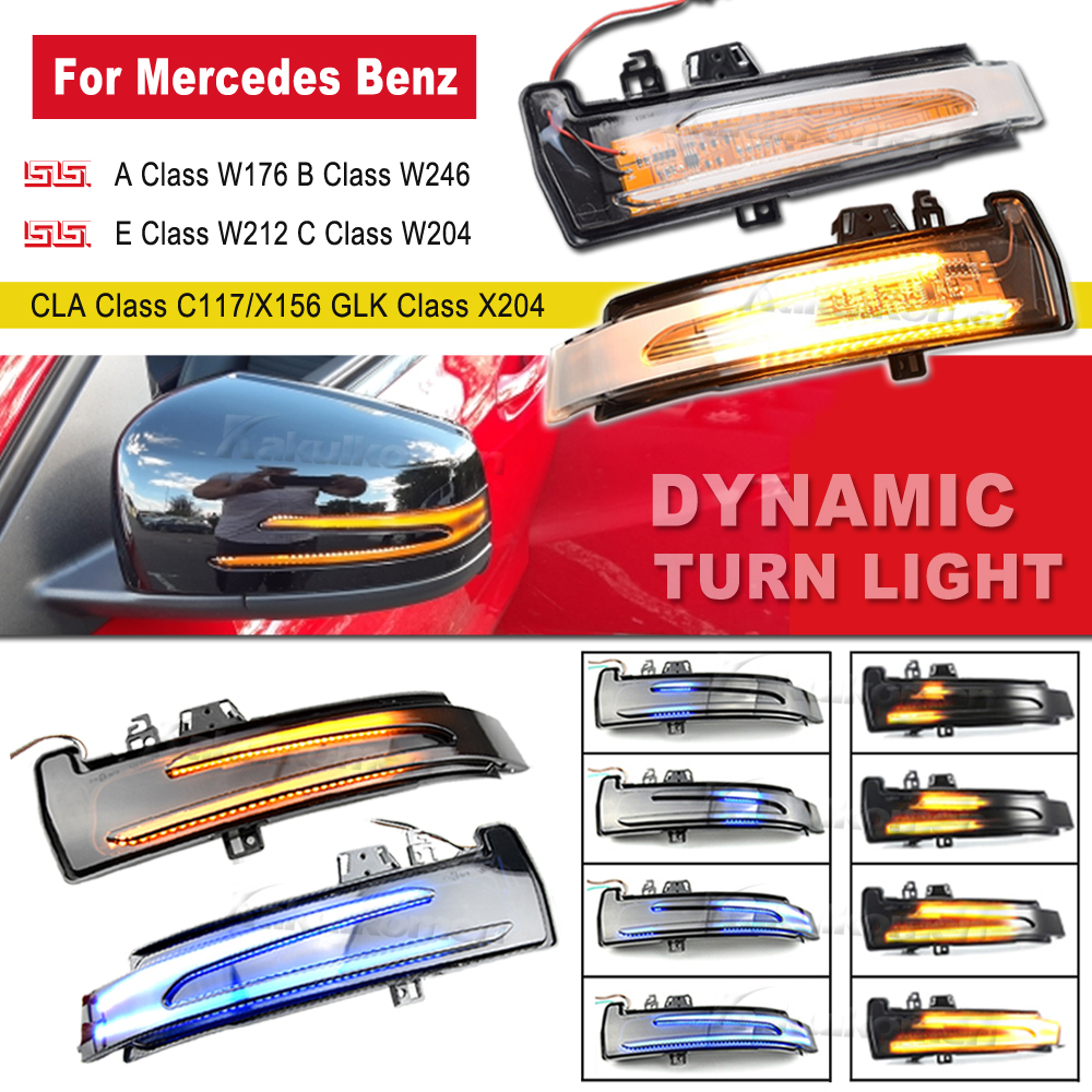 LED Dynamic Turn Signal Light Side Mirror Lamp Blinker Indicator för Mercedes Benz W204 CLA A B C E S GLA GLK CLS W176 W212