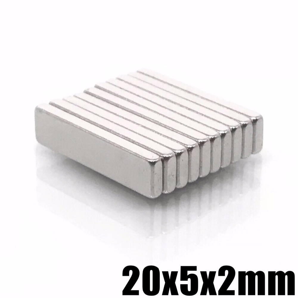 10/20/50/100/200/20x5x2 mm Block NdFeB Neodymium Magnet N35 Super Powerful imanes Permanent Magnetic 20*5*2