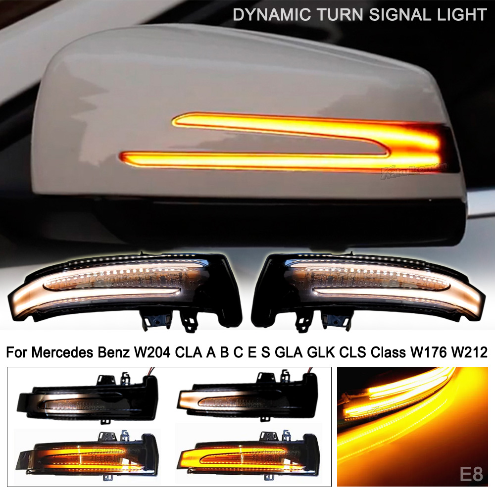 LED Dynamic Turn Signal Light Side Mirror Lamp Blinker Indicator för Mercedes Benz W204 CLA A B C E S GLA GLK CLS W176 W212