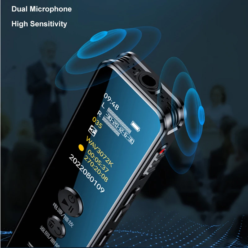 Регистратор V62 Mini Professional Dictaphone HD Шифрование детей, цифровое голосовое регистратор музыкальный игрок, собрание класса класс лекция