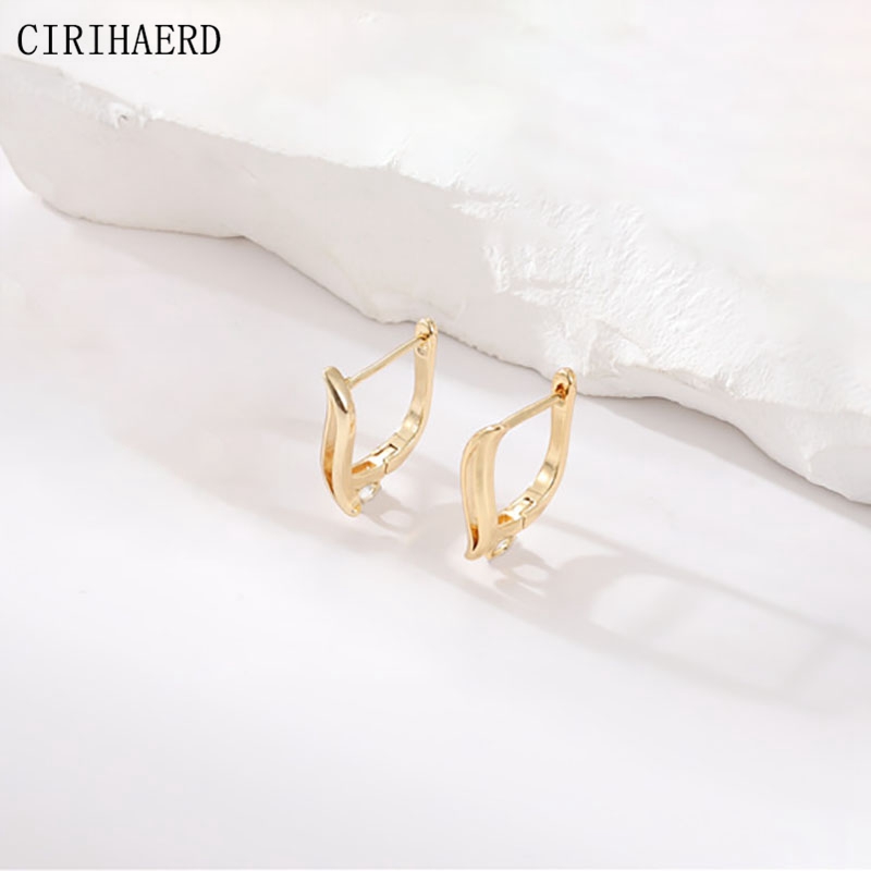 DIY Earring Clasps 14K Gold Plated Brass Earring Hook Findings For Women's Earrings Jewelry Making Accessories Ear Clip Buckle