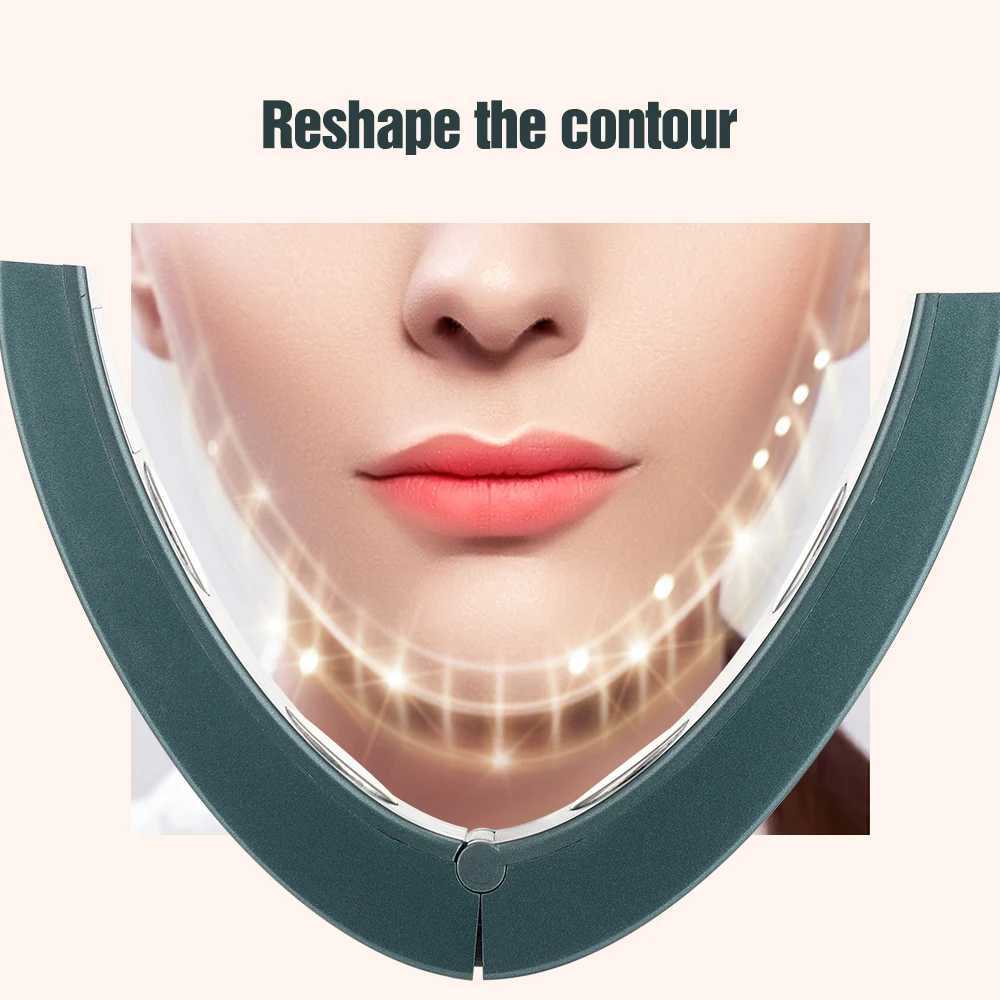 Massageador de face 6 Modos Modos Microcorrente Voa V Device de elevação de face Skin aquecido Rejuvenescimento Double Chin V Face Vibration Massager Controle remoto 240409