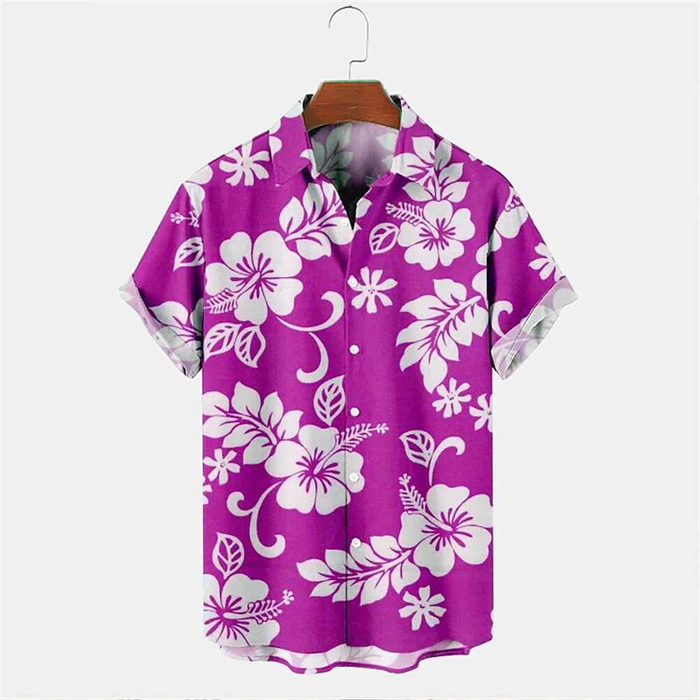 Men's Casual Shirts Hawaiian Male Social Floral Shirt For Blouse Men 3D Camisas Casuais Print Slim Fit Mens Street Casual Short Sleeve Clothing 2449