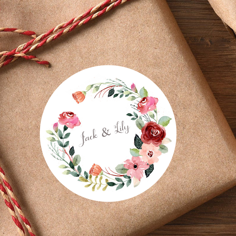 6cm Custom Name Stickers Wedding LOGO Stickers Printed Adhesive Round Label Gift Tags Party Decorations Paper