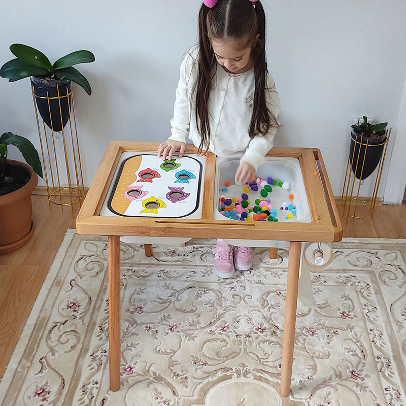 Wooden Tray Board Game Sensory Toys Montessori Color Matching Sorter Parish Learn Sensory Play Fine Motor Training Children Toys