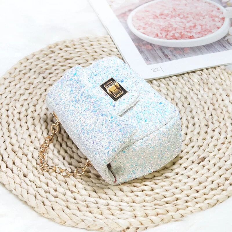 Barns glänsande väskor småbarn design glitter crossbody väska flickor lilla pengar väska barn super mini kedja purses barn plånböcker aryb247