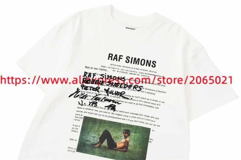 T-shirts masculins raf simons t-shirt hommes femmes 1 1 la meilleure qualité de personnage de la lettre T-shirt t-shirt top imprimé J240409