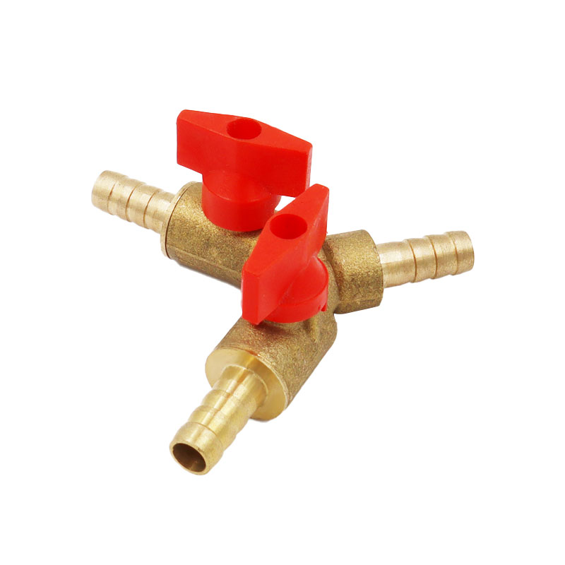 6 mm 8 mm 10 mm 20 Slang Barb y Type drie 3 Ways Messing Sluit de kogelklep buisfitting connectoradapter voor brandstofgaswaterlucht lucht