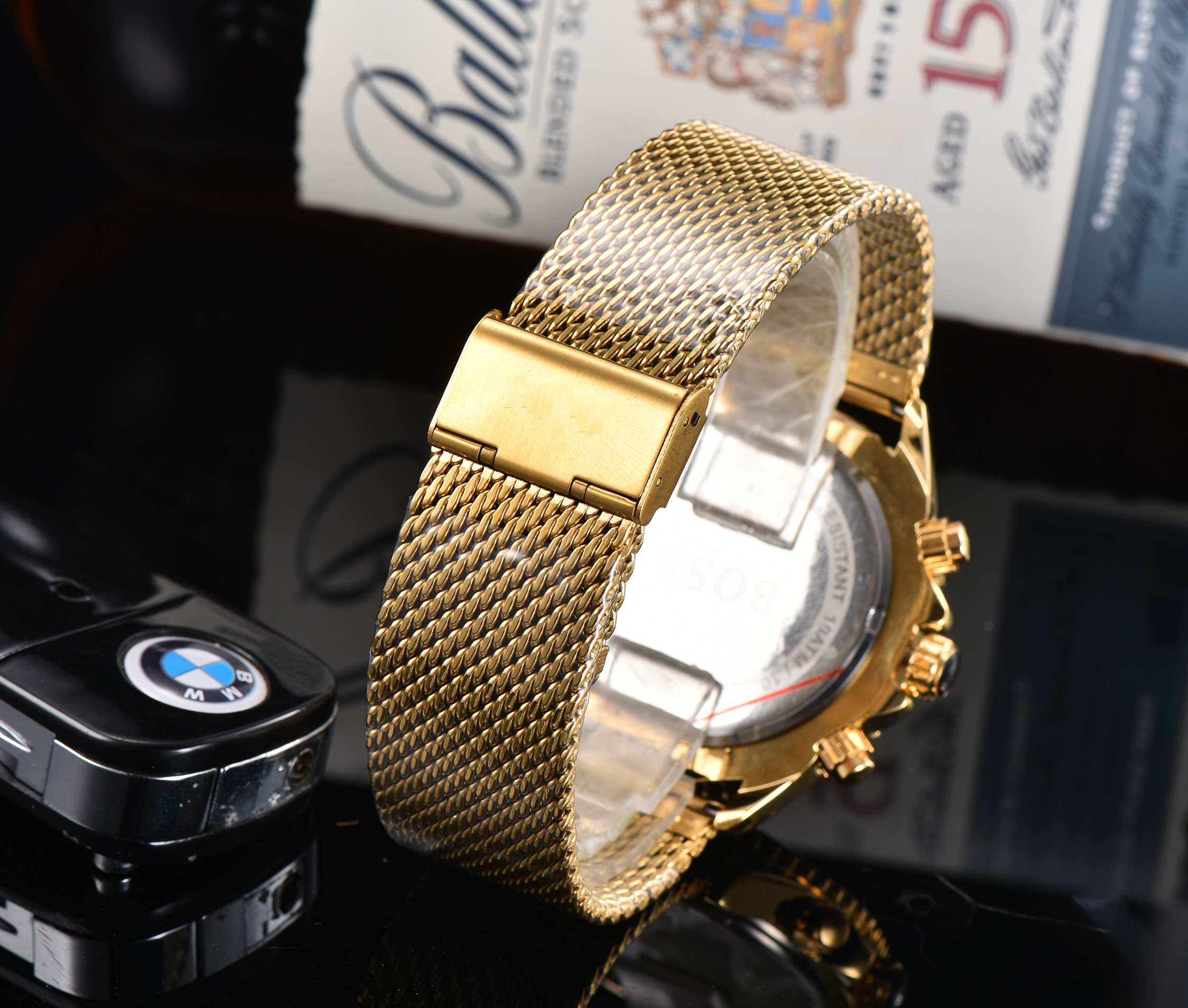 2024 Fashion Luxury Brand Watch Men's Quartz Watch ، 3-pin Quartz Watch Watch عرض حزام جلدي