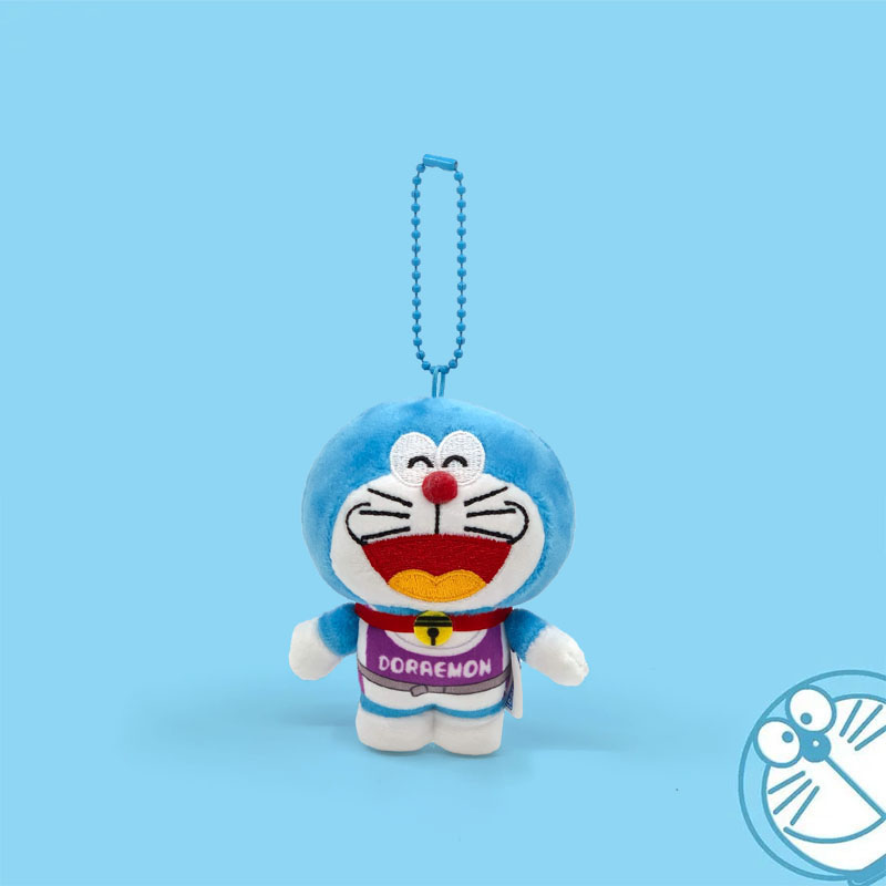 Cartoon Doraemon Dingdang Cat, gato mecânico, boneca de brinquedo de pelúcia fofa, chaveiro, pingente de máquina de boneca de rastreamento