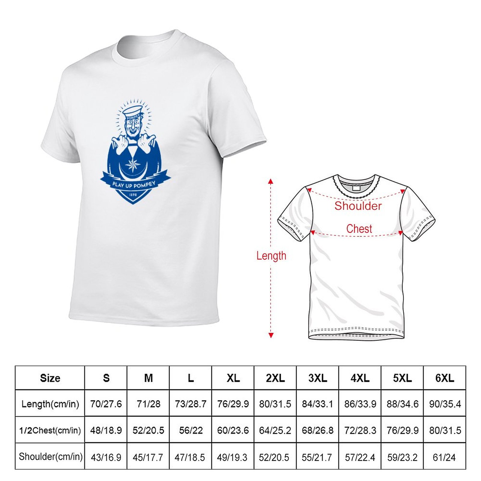 PLAY UP POMPEY - Portsmouth FC Supporter T-Shirt oversizeds tees men t shirts