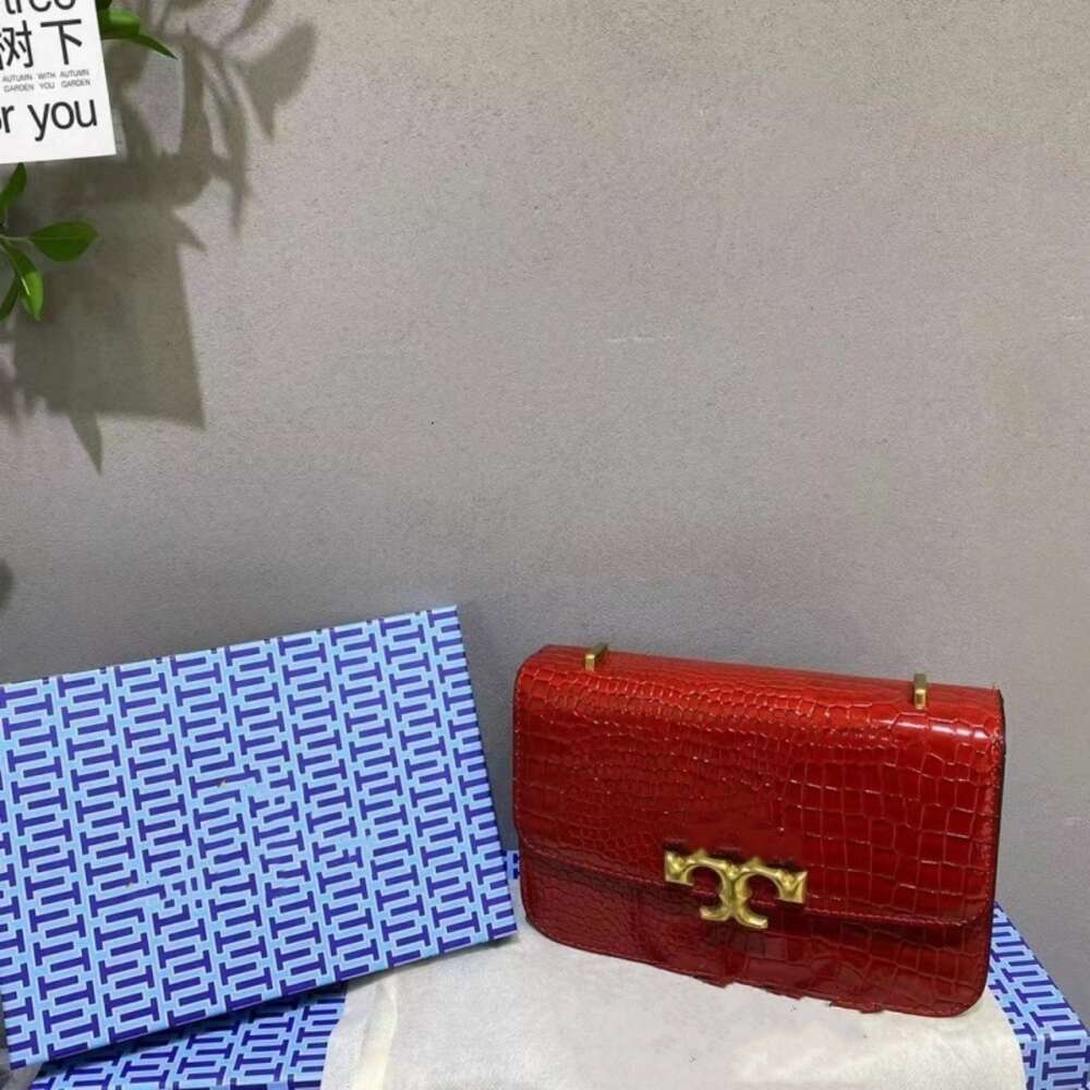 Designer di borsette vende borse da donna di marca in borsa sconto da donna Nuova moda versatile piccola trama rossa quadrata a una spalla