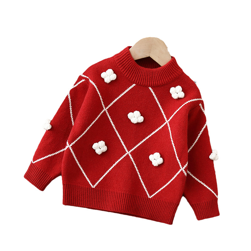 Girl Sweater Spring Autumn 2024 Bambini a maglia in lana a maglia abiti da bambino da 1 a 6 anni bambini