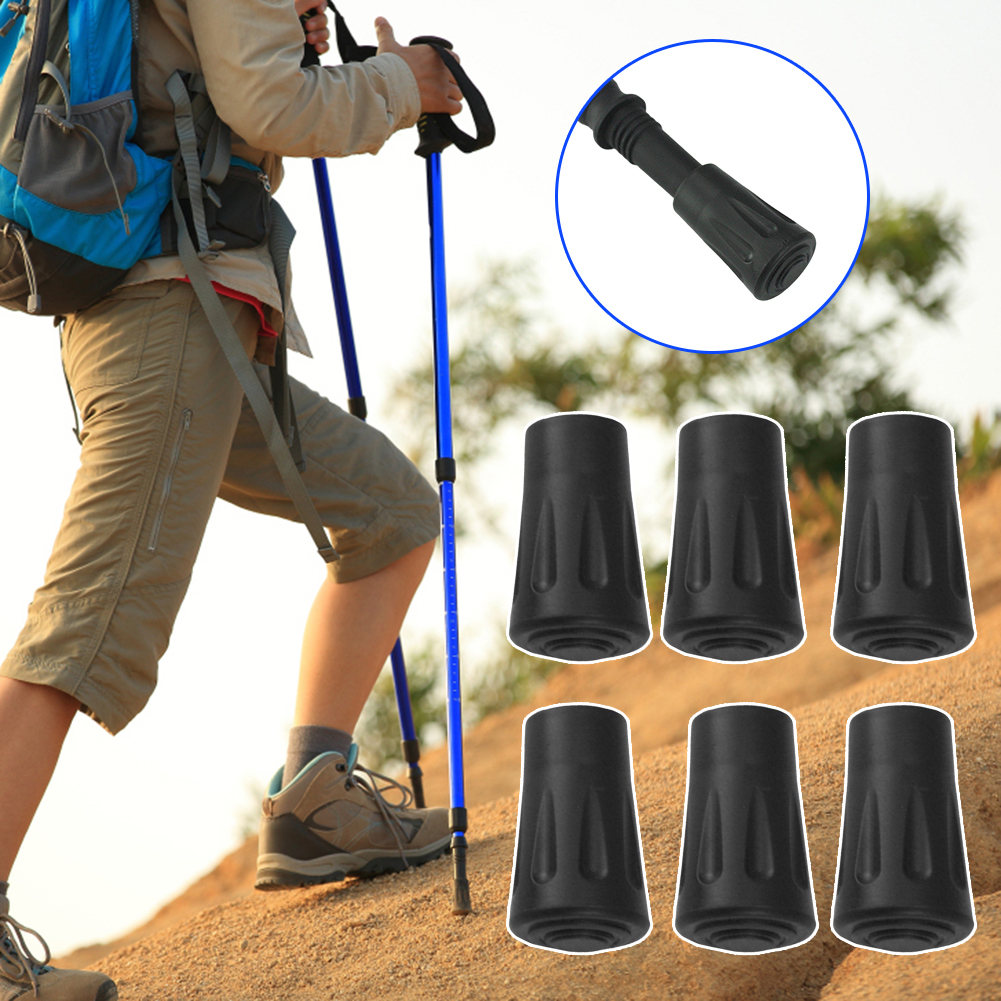 6/12/18 pcs Non-slip Trekking Sticks Protector Cap Tip Walking Stick Bottom Pads Cover Buffer Lightweight for Climbing Hiking