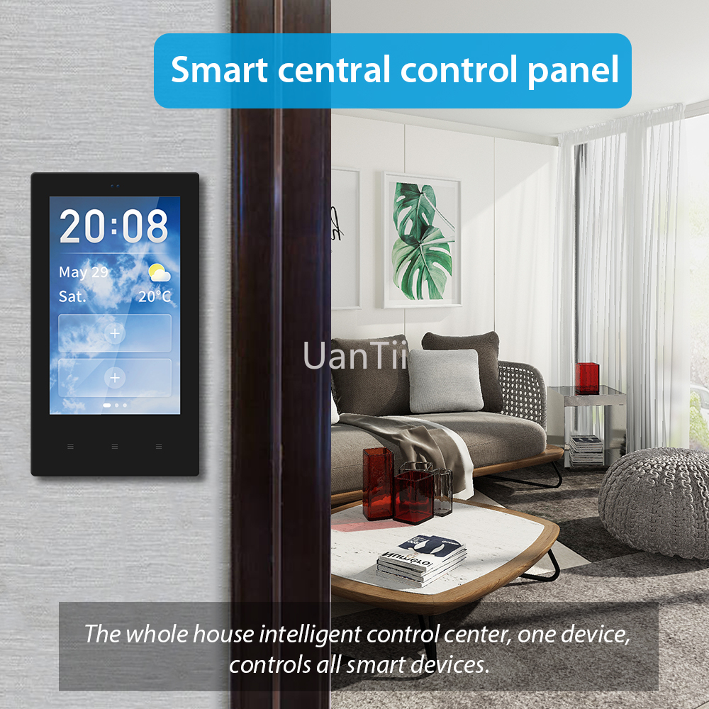 TUYA SMART 4 ​​tum HD LCD Touch Wall Panel Multifunktionell kontrollpanel för Smart Home Central Touch Panel US Version