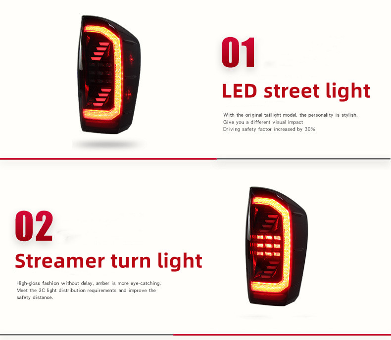 LED-bakljusmontering för Toyota Tail Light Tacoma 20 09-20 21 Auto bakre broms Omvänd blinkers