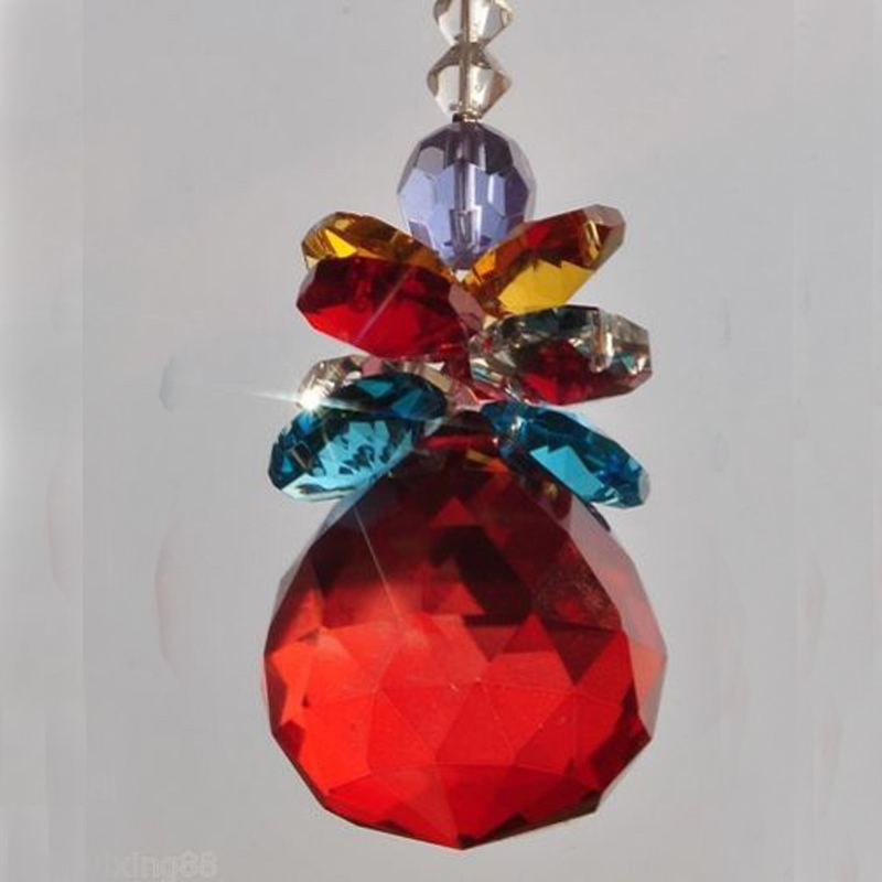 Chakra Crystal Suncatcher Ball Ball Prymm wiszący wisior wisiork ozdoby Rainbow Maker