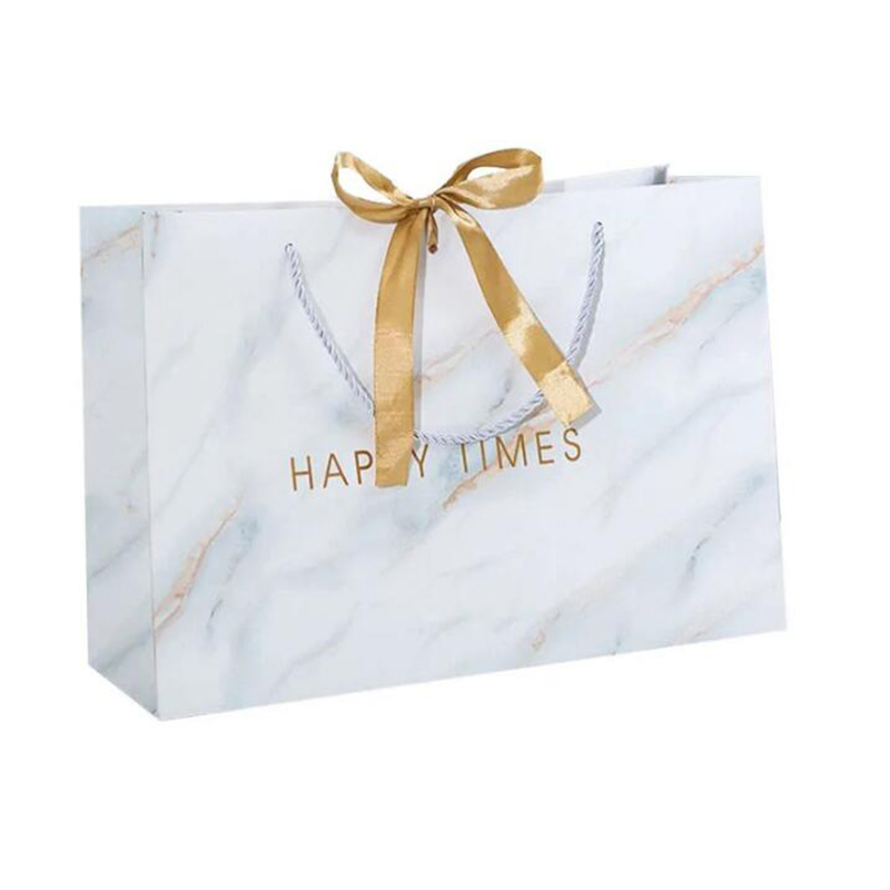 Marmor Geschenktüte Süßigkeiten Verpackung Geschenktüte für Hochzeit Gast Geburtstagstasche mit Ribbon Party Dekor Einkaufshandtasche Handtasche