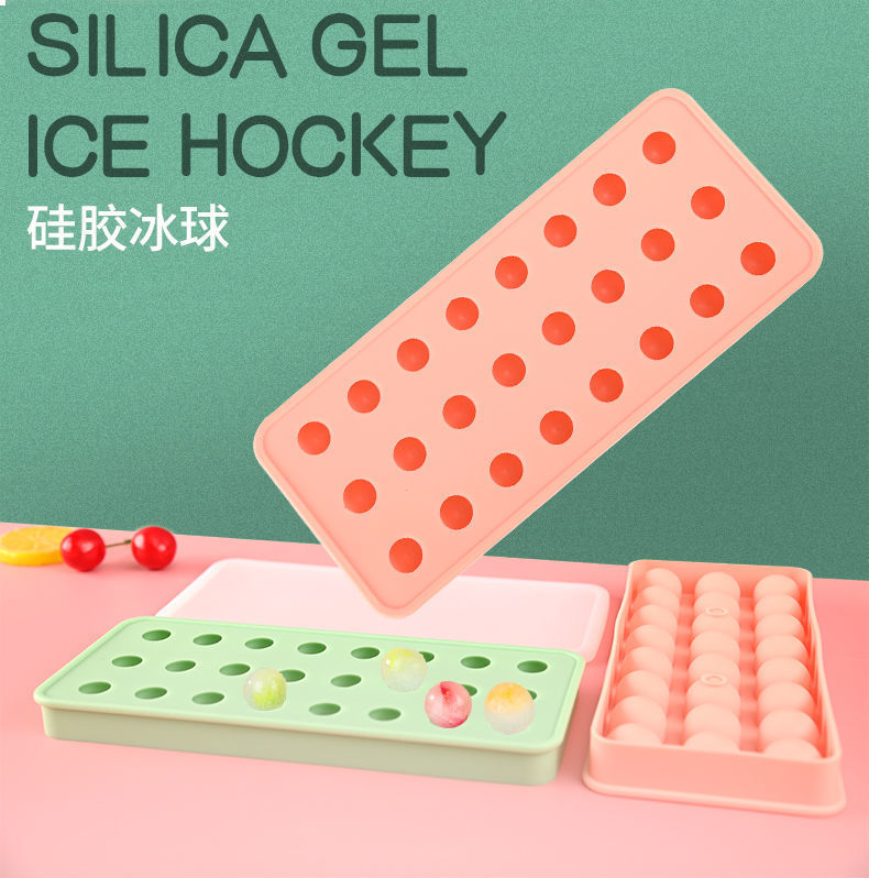 24 Gitter 3D Runde Kugeln Eisformen Kunststoff Home Bar Party Hockeylöcher Herstellen Kisten mit Abdeckung DIY Formen