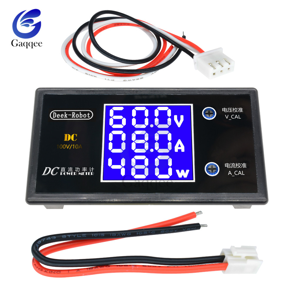 LCD Digital Voltmeter Ammerometr Wattmeter prąd prąd mocy Miernik Miernik Volt Detektor Monitor 48V 60V 72V DC 0-500V 10A 1000W