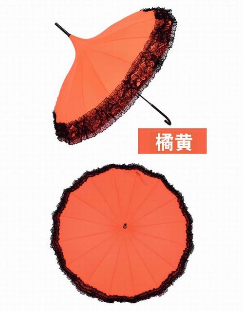 Guarda-chuva de pagode de renda para dama, guarda-chuva de mão longa, guarda-chuvas ensolarada e chuvosa, parasóis, 14 cores, /lote