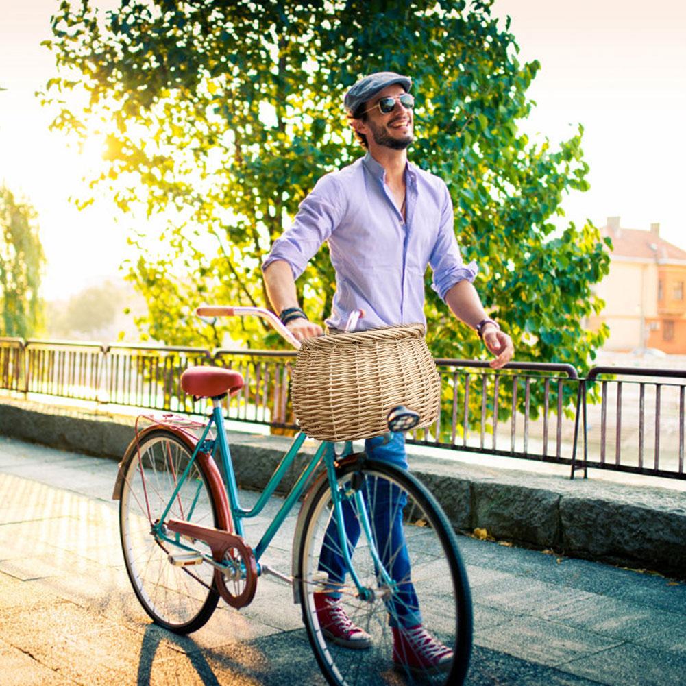 manico anteriore cesto fisso cesto intrecciato a mano cesto anteriore è perfetto biciclette Bisiklet Bike Accessori Bisiklet Aksesuar