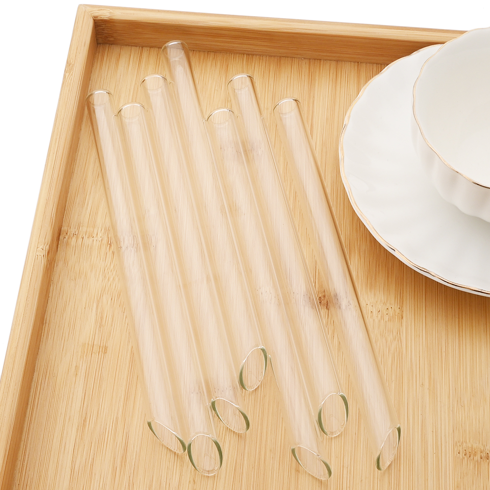 Paglie di vetro borosilicato 8/12/14 mm di vetro 10/20/Rinfissate eco -friendly Straws set di frullati di tè a bolle Accessori bar