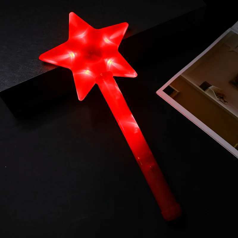 Led Rave Toy Led Light Flashing Stars Stick Luminous Party Glowing Stars Sticks Gifts Kids Girl Boys Happy Birthday Night Party Glow Supplies 240410