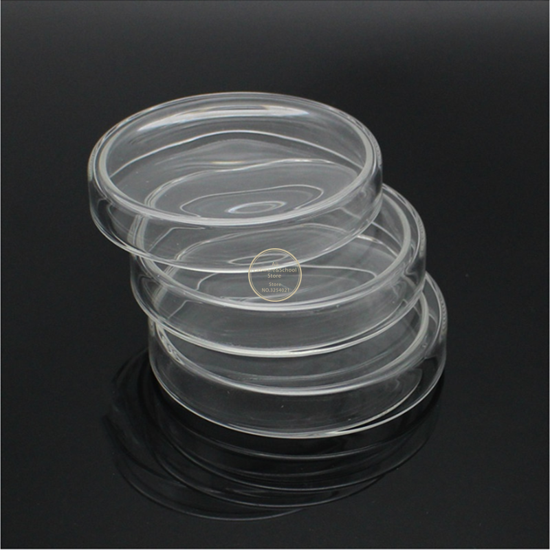 Dia 45 mm à 150 mm en verre Pétri Cultives cellulaires Culture cellulaire High Borosilicate Pétri Pétri pour l'école