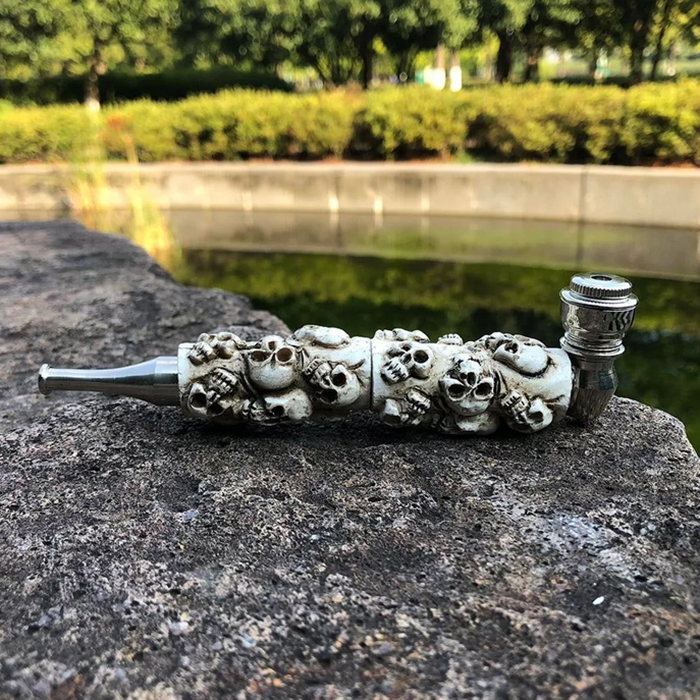 Tubo de cigarro removível para cigarro com estilo de fumação no estilo Skull com tela de malha tigela viajar TILA DE TOBACCO DE TOBACCO Tubos de queimador de óleo