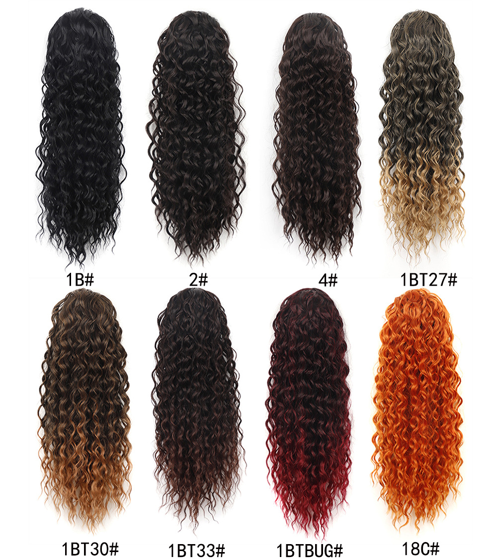 Extensions de cheveux en queue de cheval profonde Synthétique Charming Hairnet Nettail pour femmes Festival Festival Festival Curly Wave Pliée 16 22inch