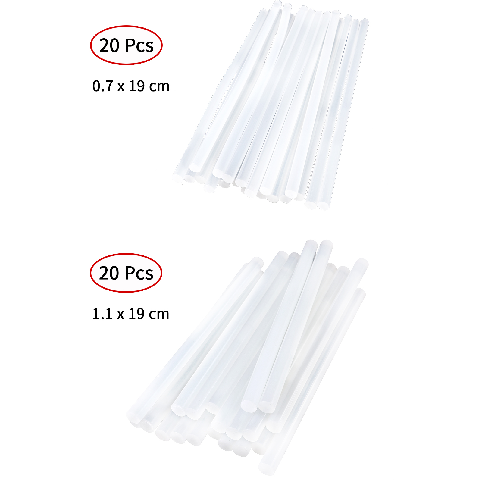 20 Hot Melt Glue Sticks adesivo Visco de gatilho elétrico Barras de substituição de pistolas elétricas Rapidamente hastes Termofuse