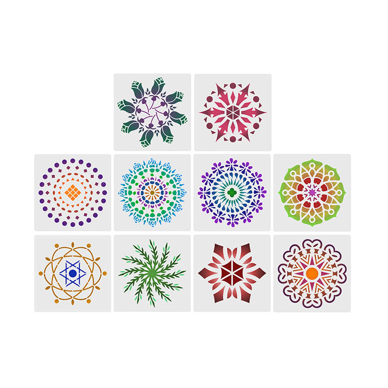 DD mandala prickande verktyg Set Rock Dot Paint Stencils Tool Set Art Craft Supplies Kit med Tray Brush dragkedja Waterproof Bag