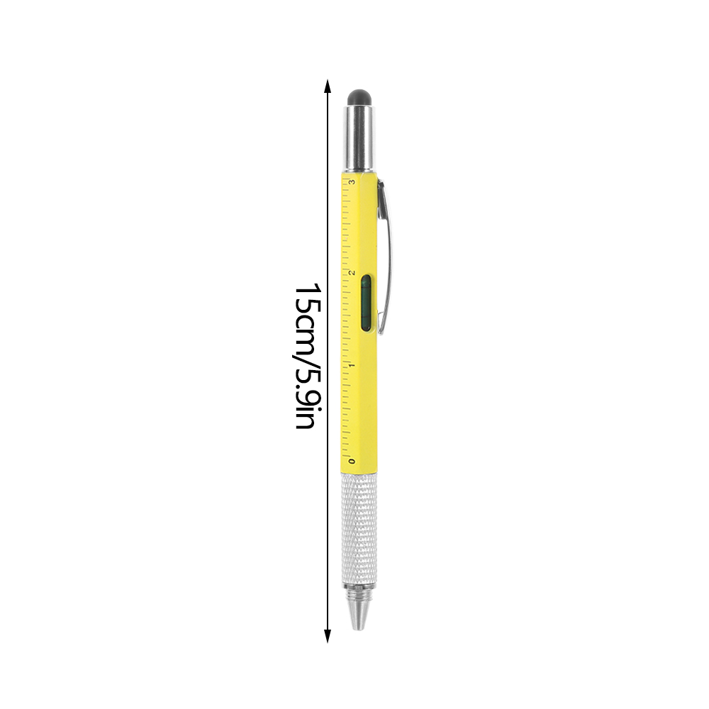 Stylo capacitif multifonctionnel avec tournevis 1,0 mm Refill Ballpoint Pen Spirit Niveau Mobile Téléphone Mobile Temps Tactile Gadget