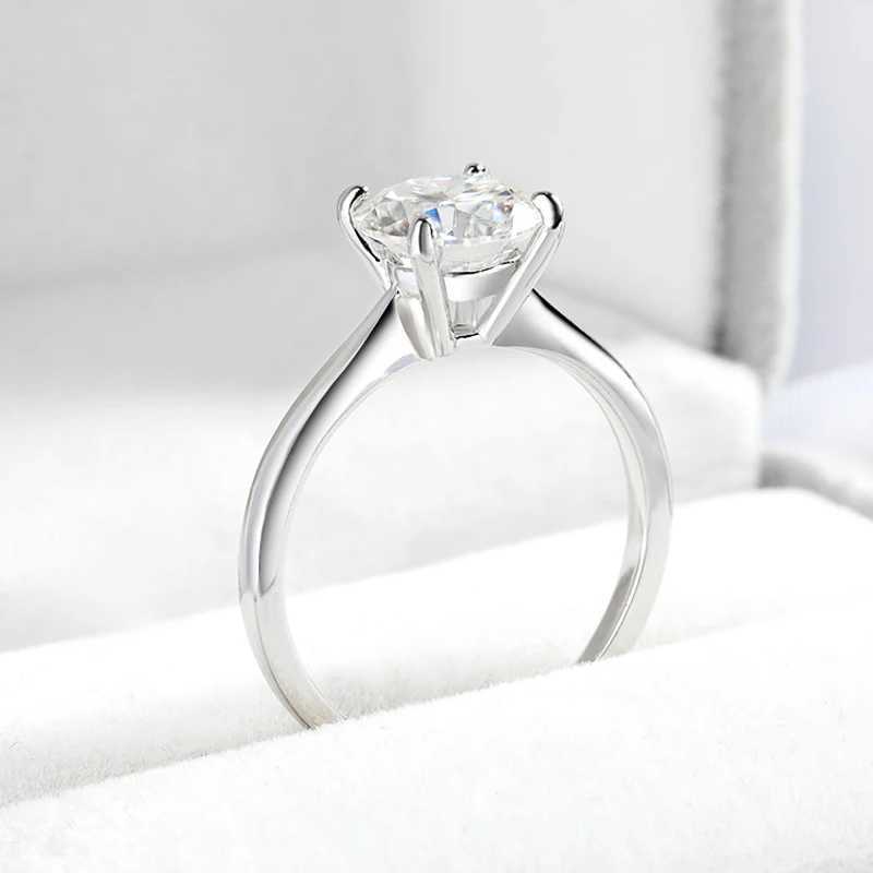 Anelli di banda Smyoue Platinum 2ct 100% Mosilicon Womens Engagement Ring S925 Sterling Silver Laboratory Diamond Promise Wedding Bandies Gioielli J240410