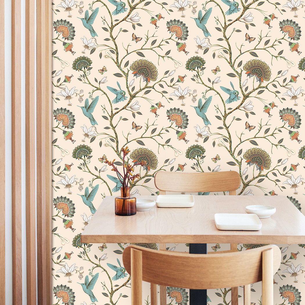 Bird Wallpaper verwijderbare zelfklevend geprinte muurpapier decoratieve bloemen vintage schil en stok contactpapierlade lade