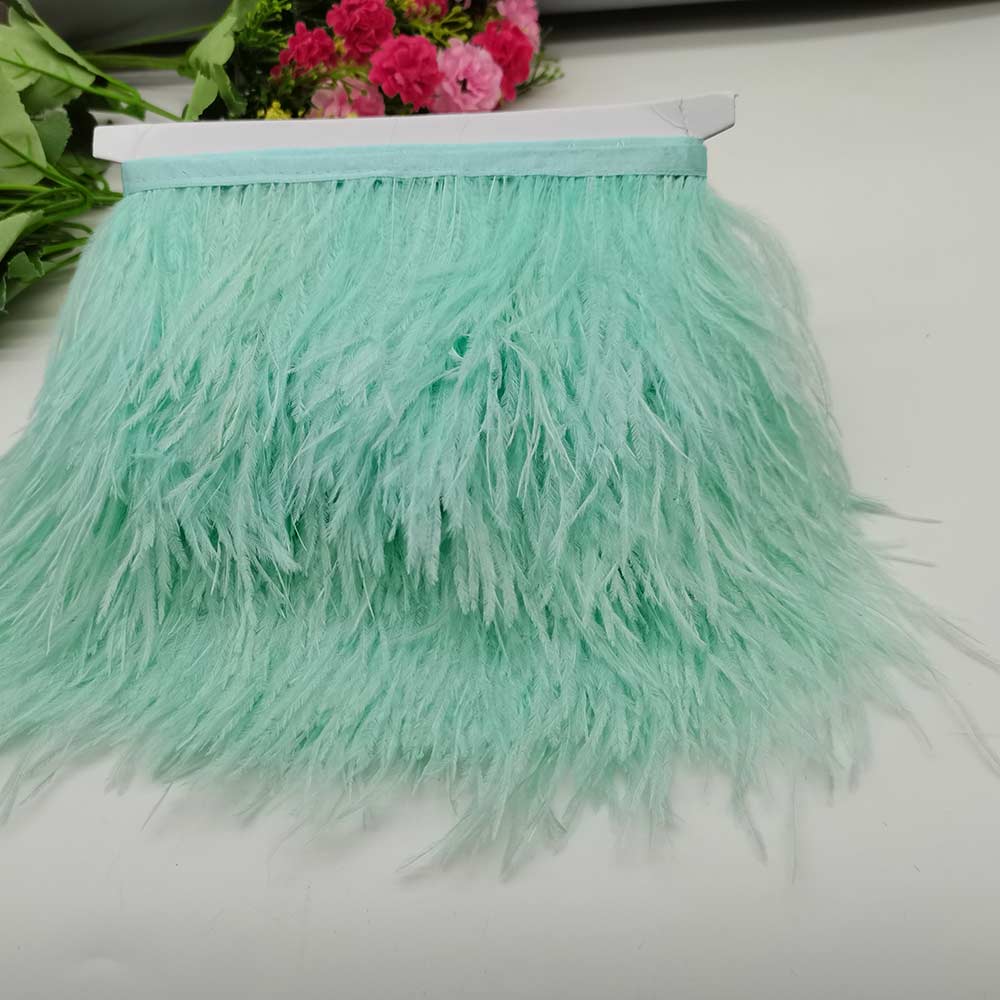 Woonzaad 10yard witte natuurlijke ostrich veren lint, lengte 8-10 cm veren trim Fringe Diy-kostuums naaien kledingaccessoires