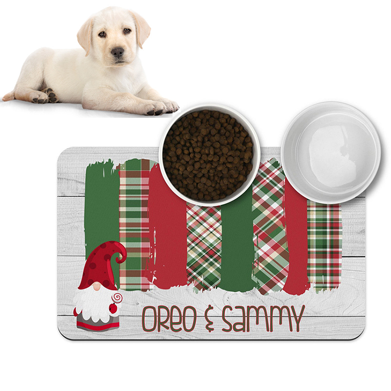 Özelleştirilmiş Pet Bowl Mat Köpek Lover Hediye Pet placemat PU Malzeme Su geçirmez Slip Olmayan Gıda Tabağı Kasa İçme Besleme Pet Mat