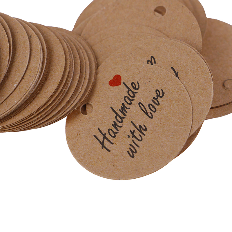 / fait à la main avec des étiquettes d'amour suspendre les étiquettes en papier kraft avec 20 m de chaîne étiquettes de fête FAVORS Gift