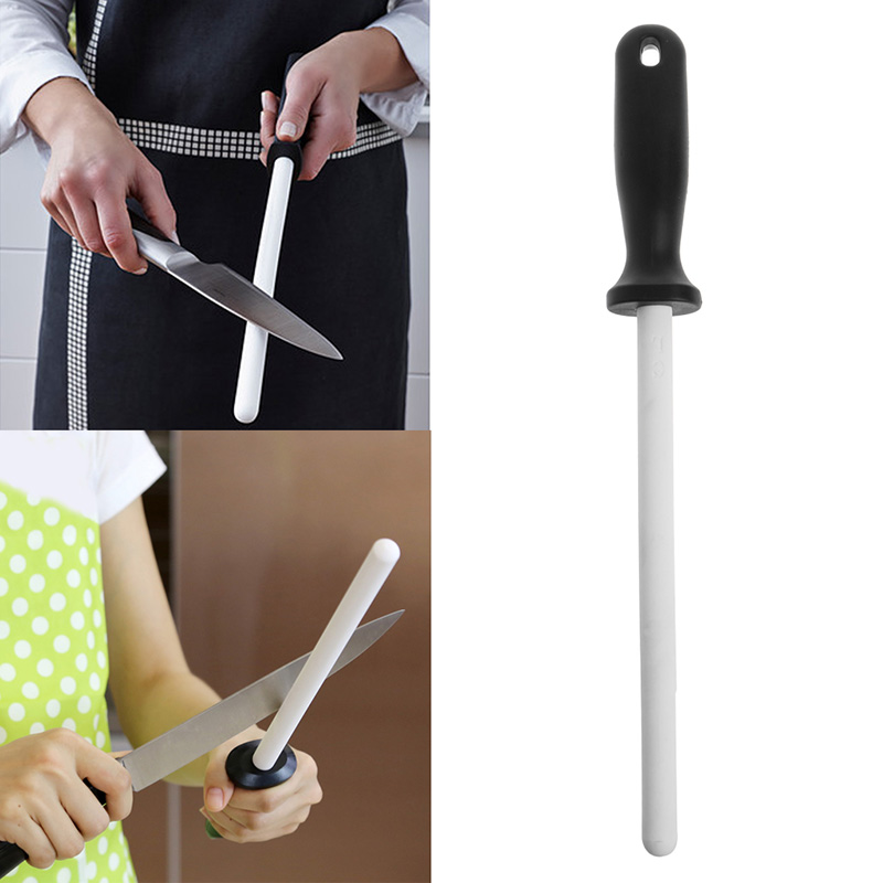 2024 New 8" Ceramic Sharpening Rod Stick Sharpener with ABS Handle for Knife Blade Edge