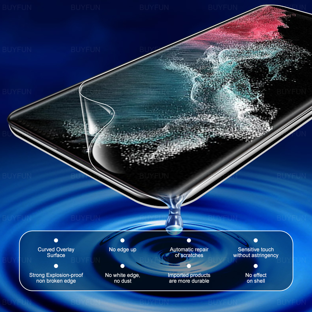 Für Samsung Galaxy S24 S23 S22 Ultra 5G 6in1 Hydrogel -Filmfall Samsun S 24 Plus S23ultra S24ultra Objektivglas Bildschirmschutzschutz