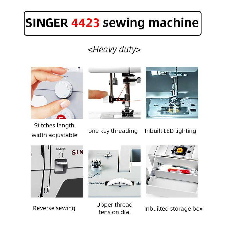 Singer Electric Sewing Machine 4423 HETWing Duty Duty Momening DIY Couture