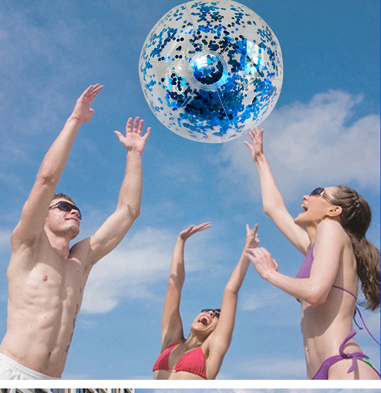 Bolas de praia de 40 cm de praia Bolas infláveis de piscina de natação de praia Toys for Kids crianças de piscina ao ar livre brinquedo brilhar bola de água com inflador