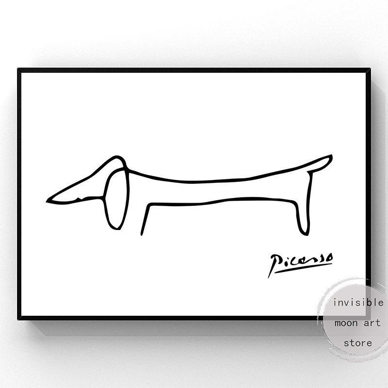 Pablo Picasso Abstract Artwork Series Plakaty sztuki Guernica, bukiet, pies jamnik na płótnie.